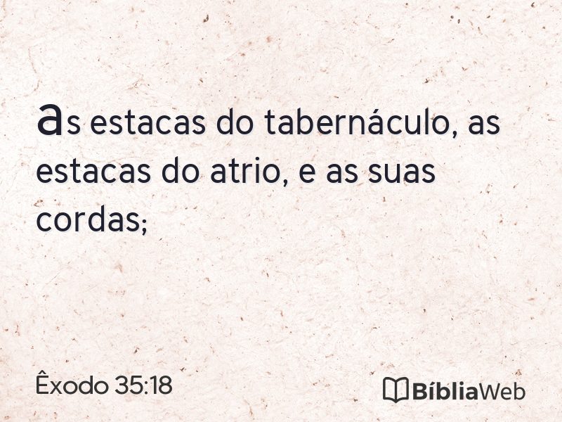 Êxodo 35:18 em imagem para compartilhar