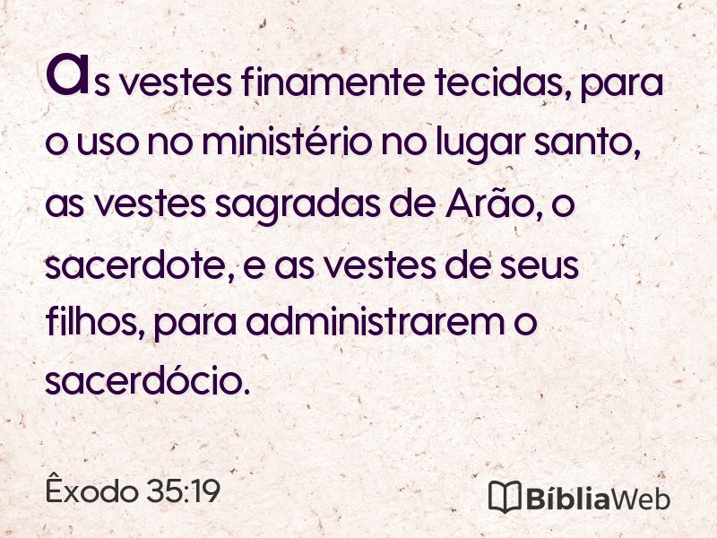Êxodo 35:19 em imagem para compartilhar