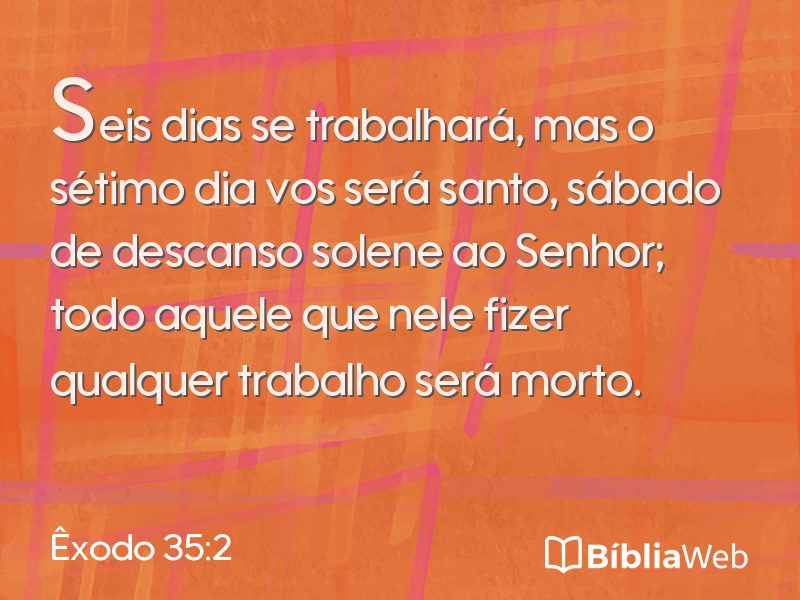 Êxodo 35:2 em imagem para compartilhar