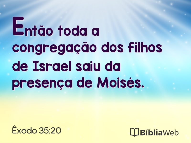 Êxodo 35:20 em imagem para compartilhar