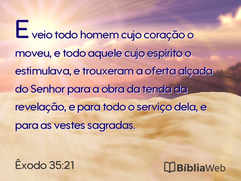 Êxodo 35:21 em imagem para compartilhar