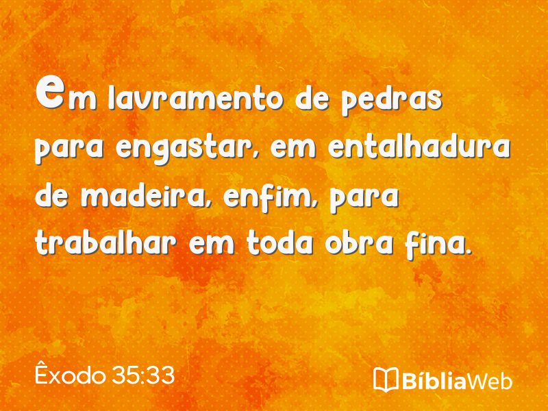 Êxodo 35:33 em imagem para compartilhar