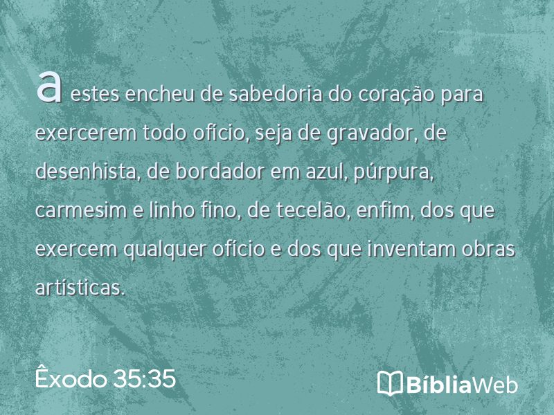 Êxodo 35:35 em imagem para compartilhar
