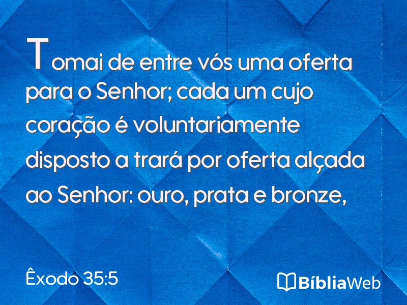 Êxodo 35:5 em imagem para compartilhar
