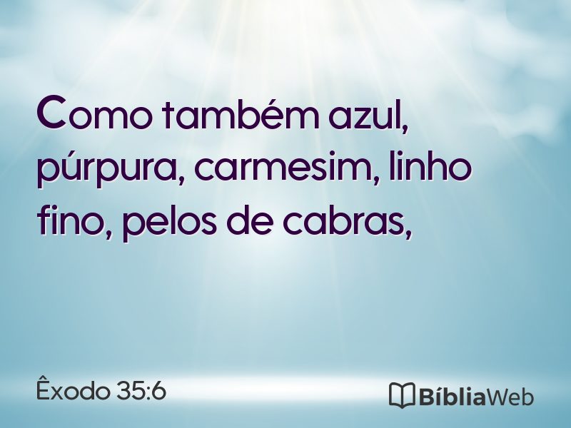 Êxodo 35:6 em imagem para compartilhar