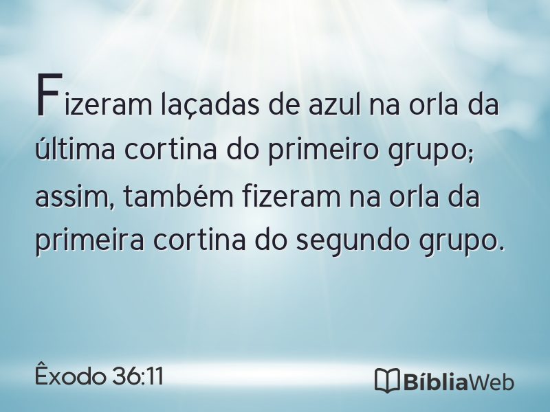Êxodo 36:11 em imagem para compartilhar