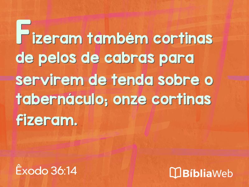 Êxodo 36:14 em imagem para compartilhar