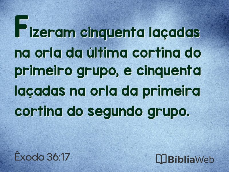 Êxodo 36:17 em imagem para compartilhar