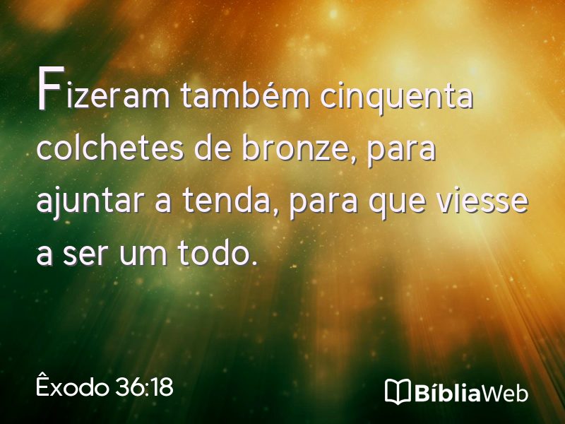 Êxodo 36:18 em imagem para compartilhar