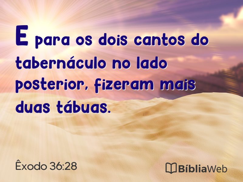 Êxodo 36:28 em imagem para compartilhar