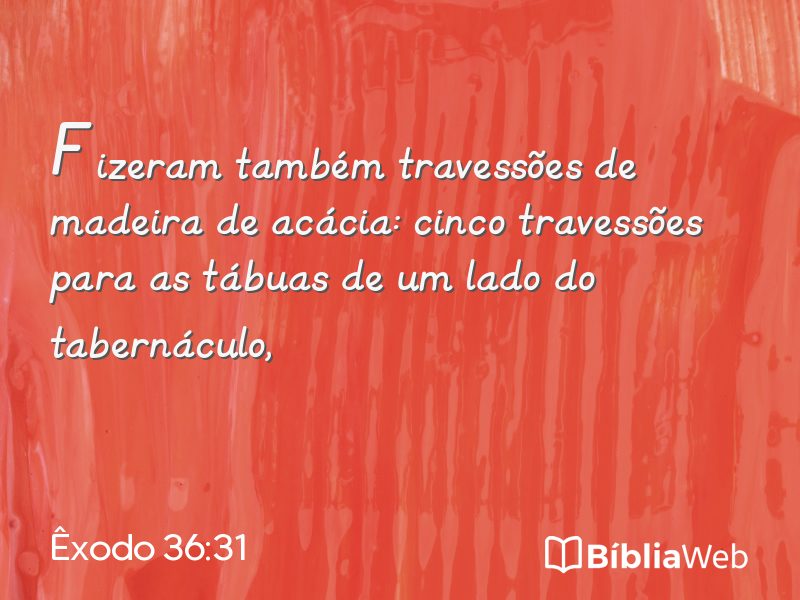 Êxodo 36:31 em imagem para compartilhar