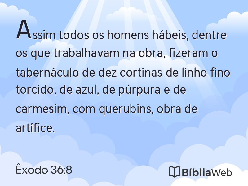 Êxodo 36:8 em imagem para compartilhar