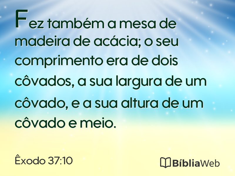 Êxodo 37:10 em imagem para compartilhar