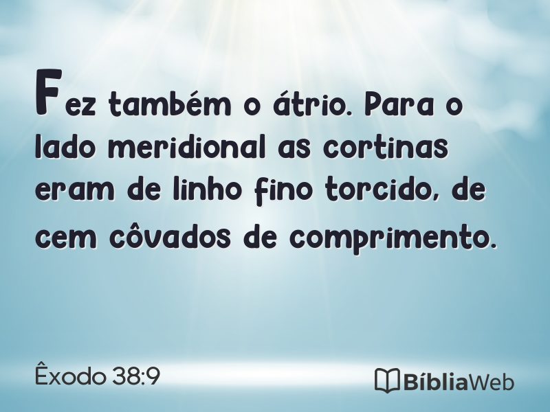 Êxodo 38:9 em imagem para compartilhar
