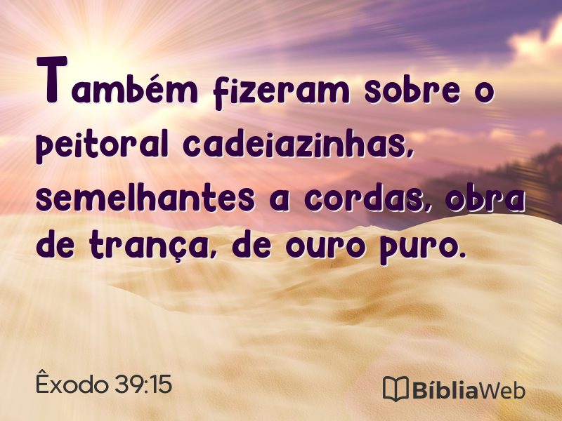 Êxodo 39:15 em imagem para compartilhar