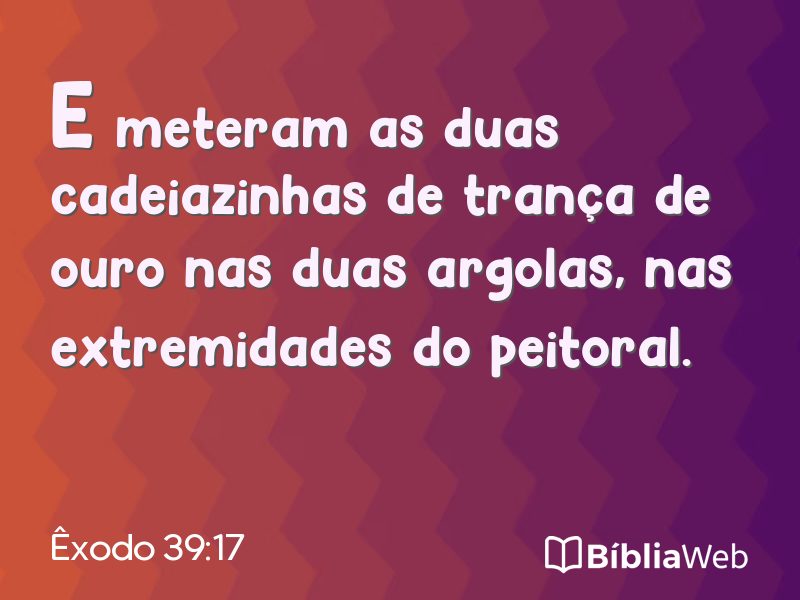 Êxodo 39:17 em imagem para compartilhar