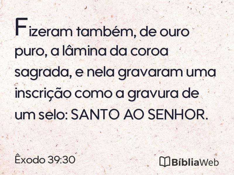 Êxodo 39:30 em imagem para compartilhar