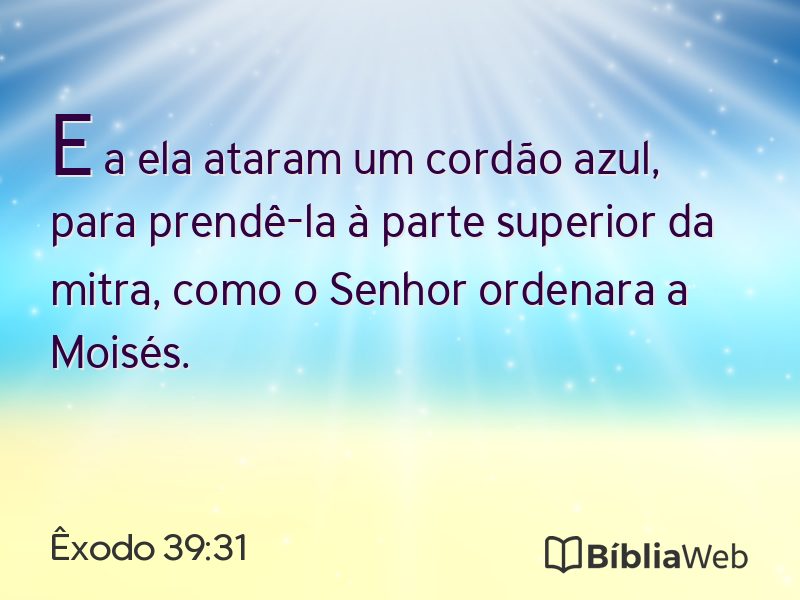 Êxodo 39:31 em imagem para compartilhar