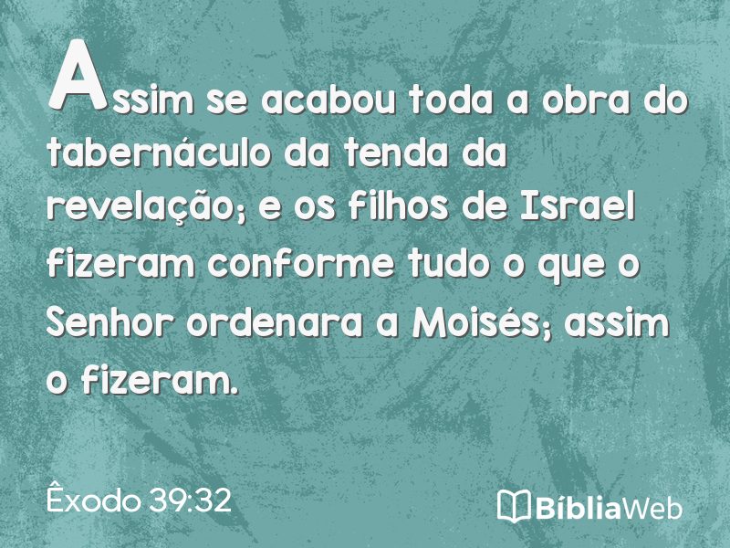 Êxodo 39:32 em imagem para compartilhar