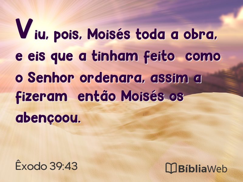 Êxodo 39:43 em imagem para compartilhar