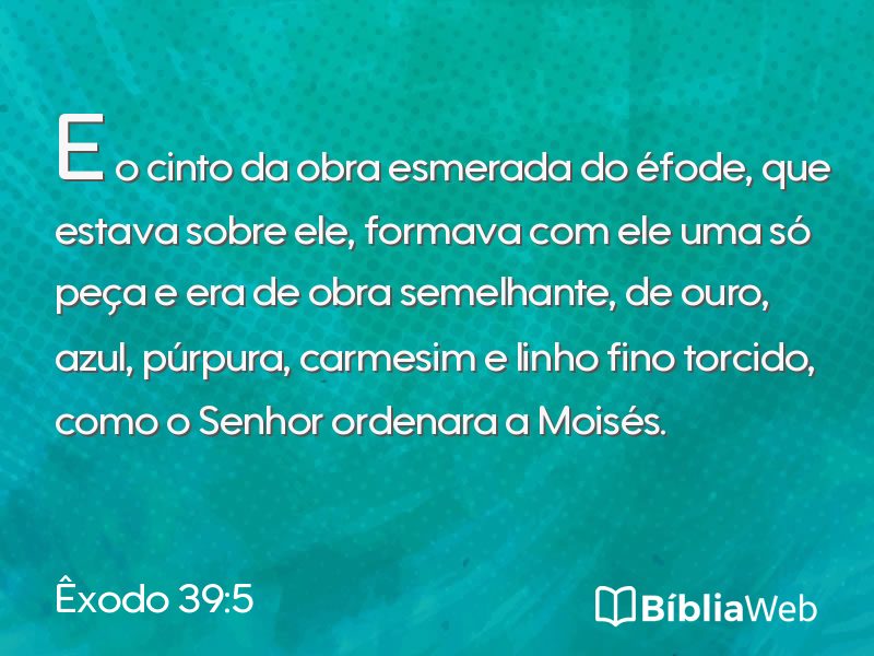 Êxodo 39:5 em imagem para compartilhar