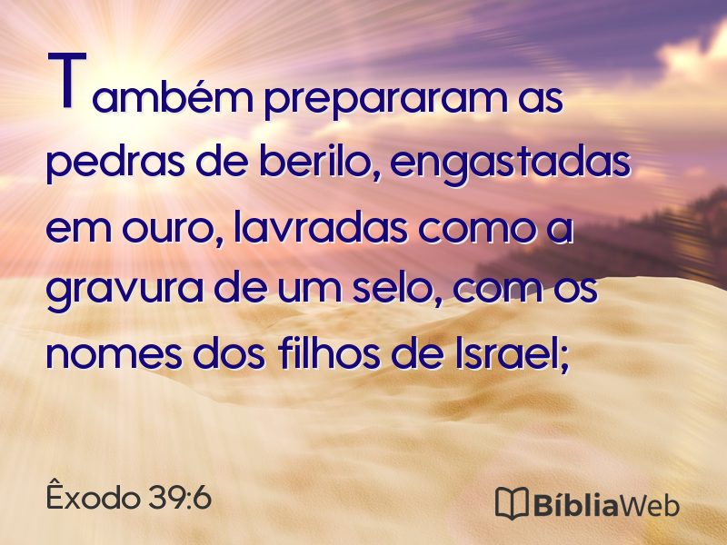 Êxodo 39:6 em imagem para compartilhar