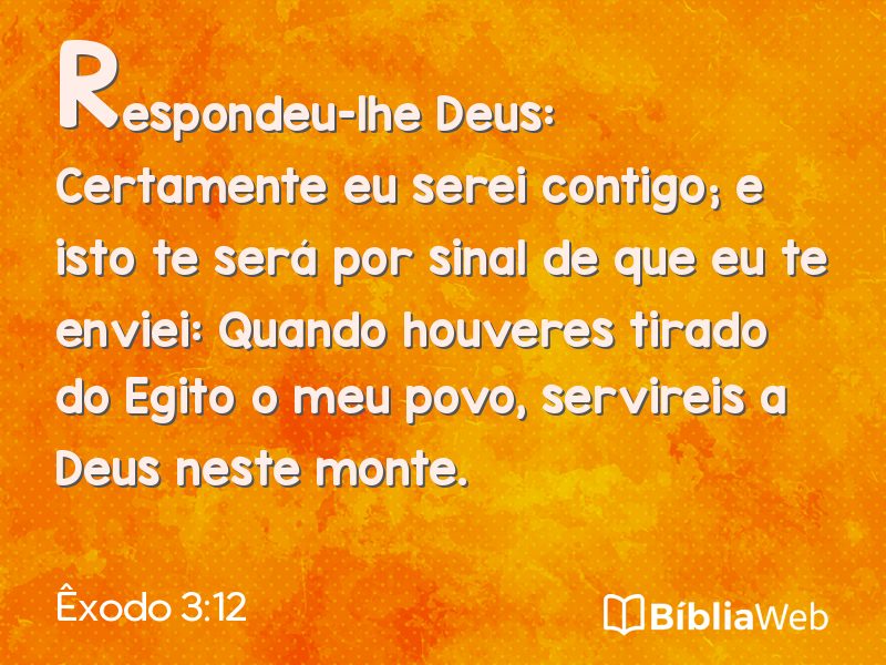 Êxodo 3:12 em imagem para compartilhar