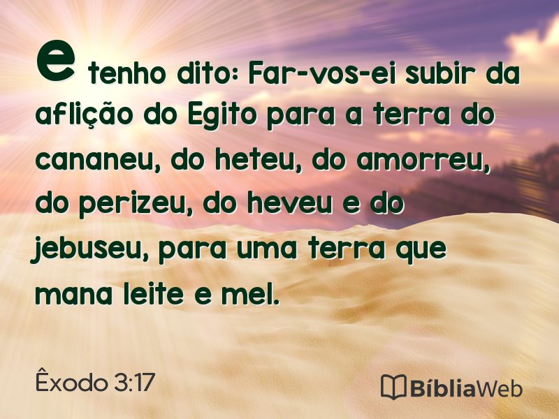 Êxodo 3:17 em imagem para compartilhar