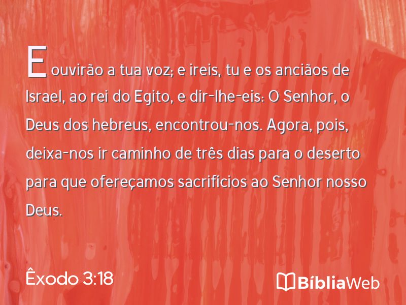 Êxodo 3:18 em imagem para compartilhar