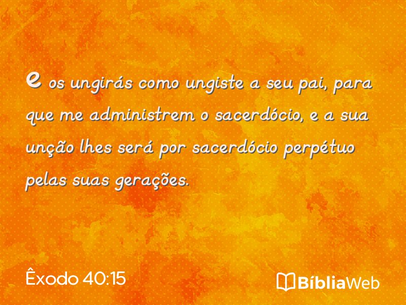Êxodo 40:15 em imagem para compartilhar