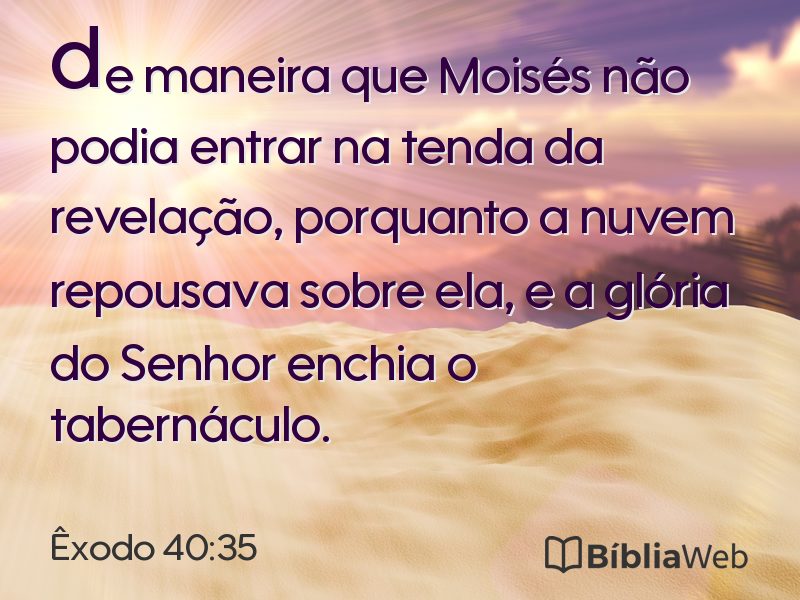 Êxodo 40:35 em imagem para compartilhar
