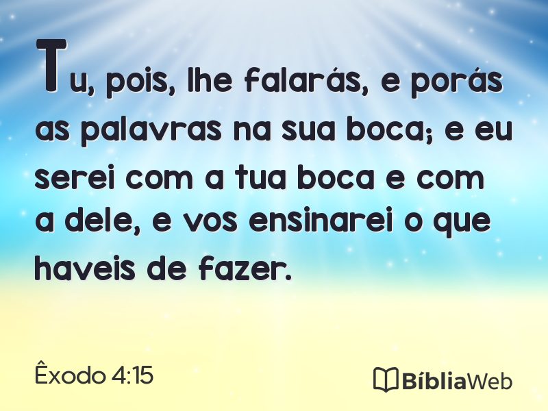 Êxodo 4:15 em imagem para compartilhar