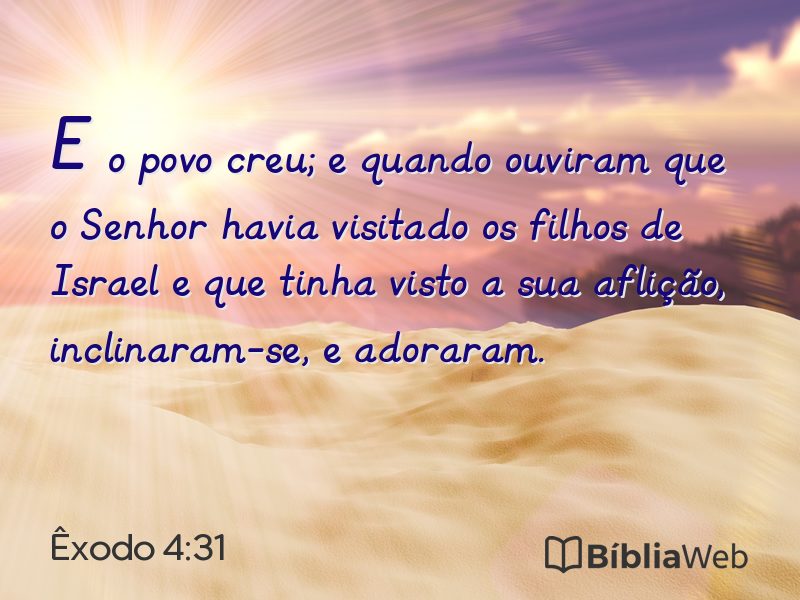 Êxodo 4:31 em imagem para compartilhar
