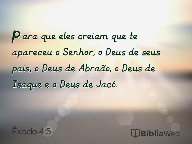 Êxodo 4:5 em imagem para compartilhar