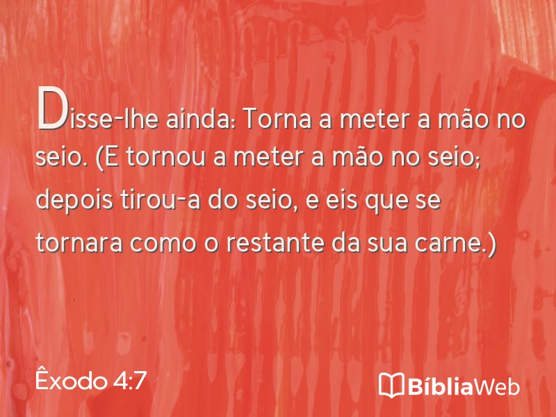 Êxodo 4:7 em imagem para compartilhar