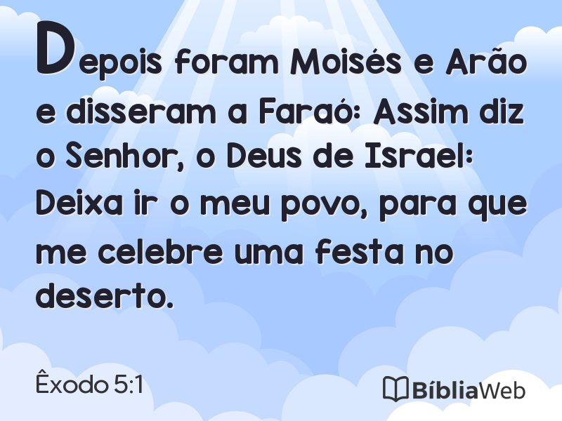 Êxodo 5:1 em imagem para compartilhar