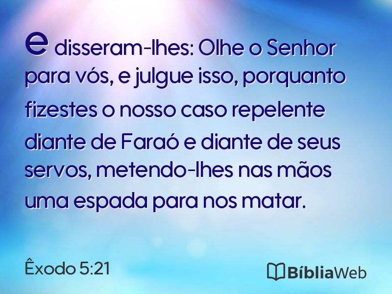 Êxodo 5:21 em imagem para compartilhar
