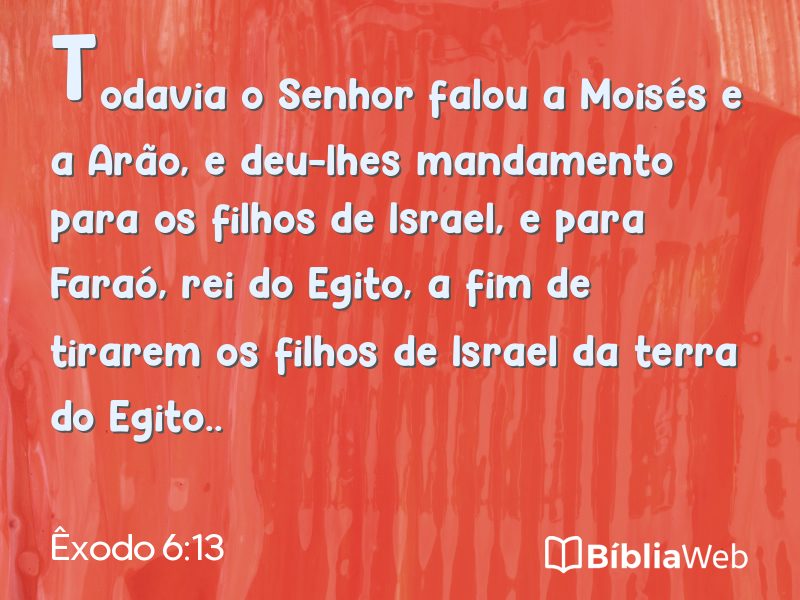 Êxodo 6:13 em imagem para compartilhar