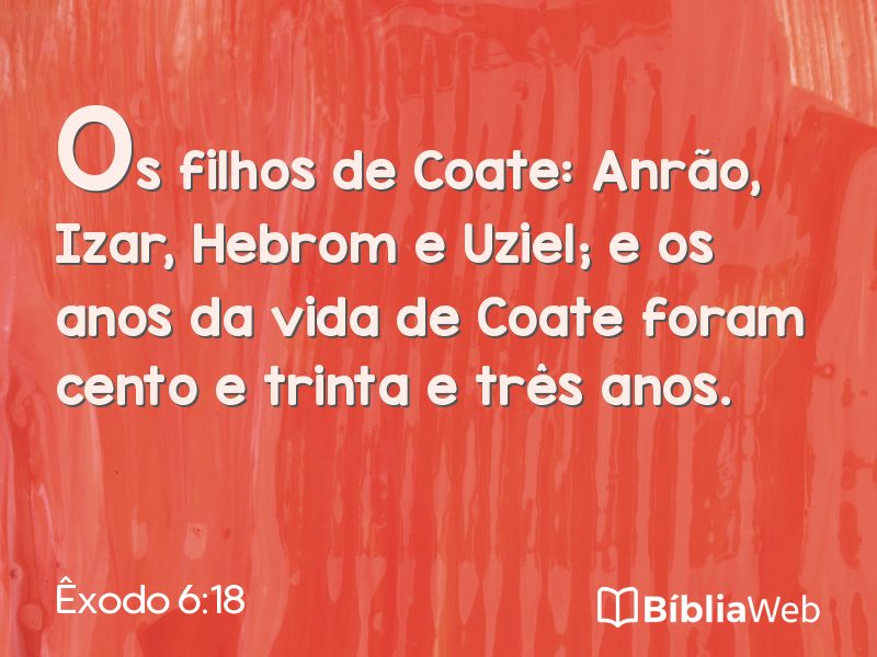 Êxodo 6:18 em imagem para compartilhar
