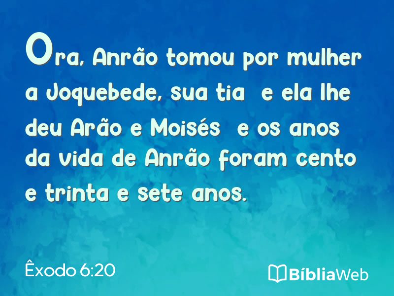 Êxodo 6:20 em imagem para compartilhar