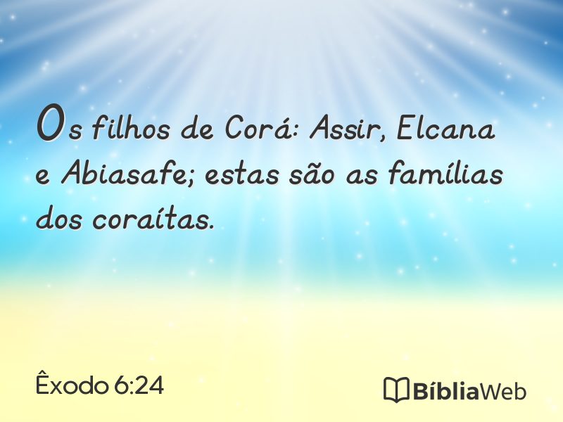 Êxodo 6:24 em imagem para compartilhar
