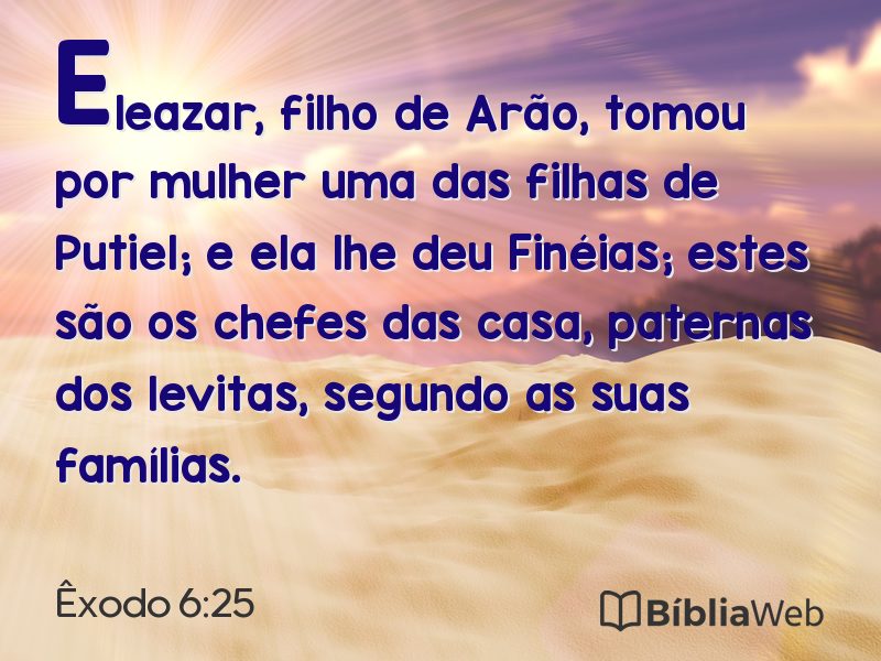 Êxodo 6:25 em imagem para compartilhar