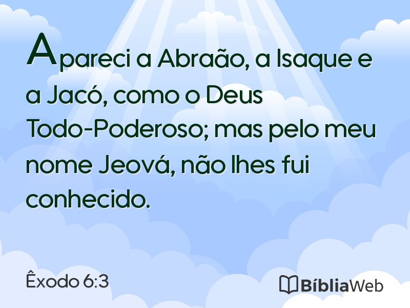 Êxodo 6:3 em imagem para compartilhar