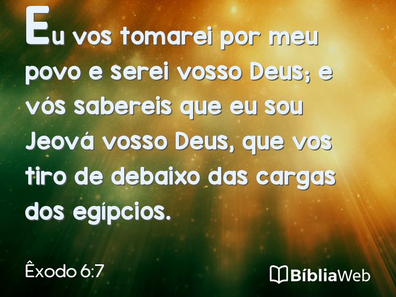 Êxodo 6:7 em imagem para compartilhar
