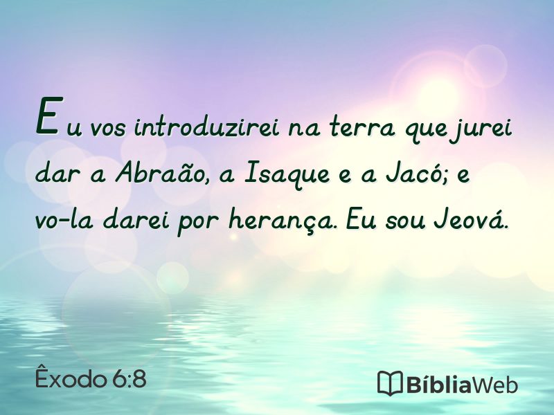 Êxodo 6:8 em imagem para compartilhar