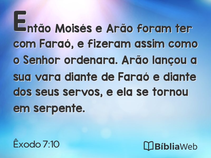Êxodo 7:10 em imagem para compartilhar