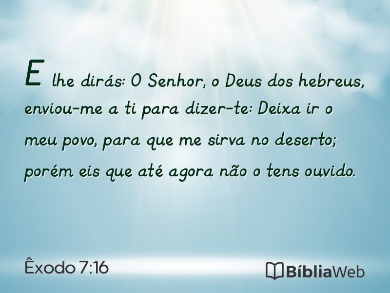 Êxodo 7:16 em imagem para compartilhar