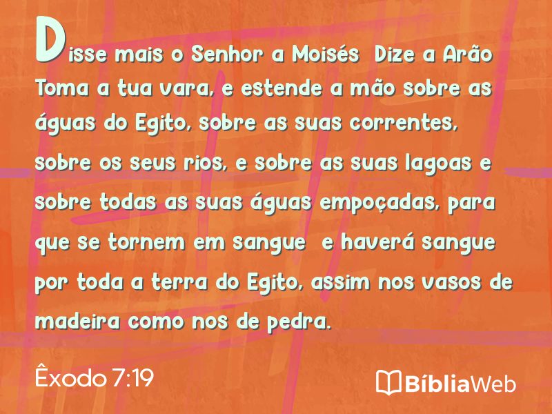 Êxodo 7:19 em imagem para compartilhar