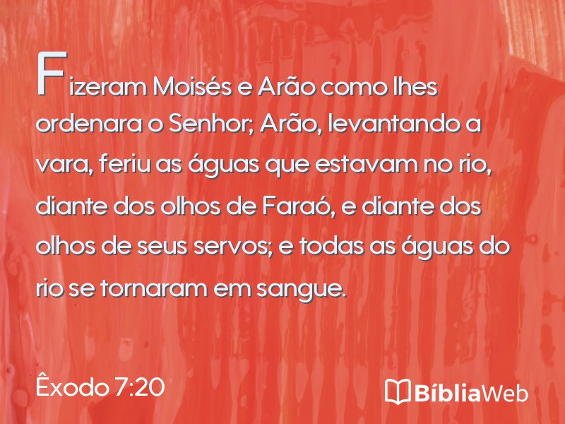 Êxodo 7:20 em imagem para compartilhar
