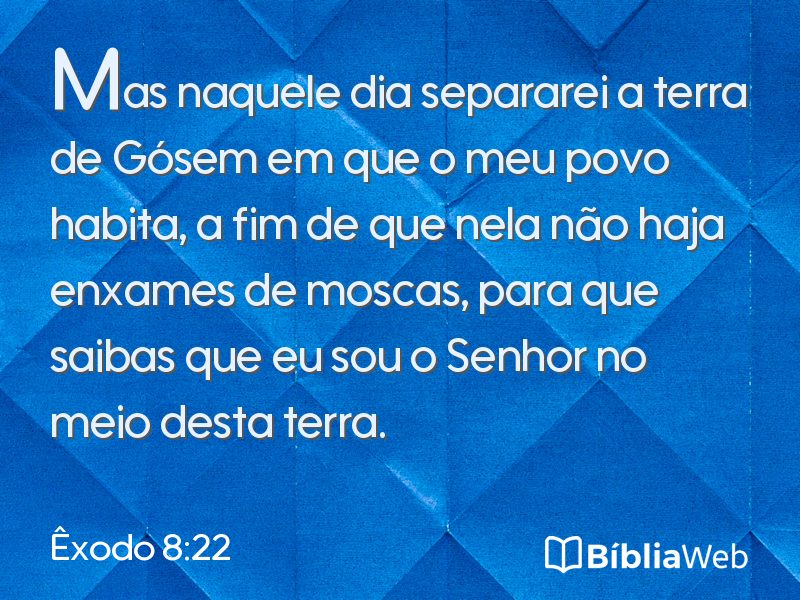 Êxodo 8:22 em imagem para compartilhar